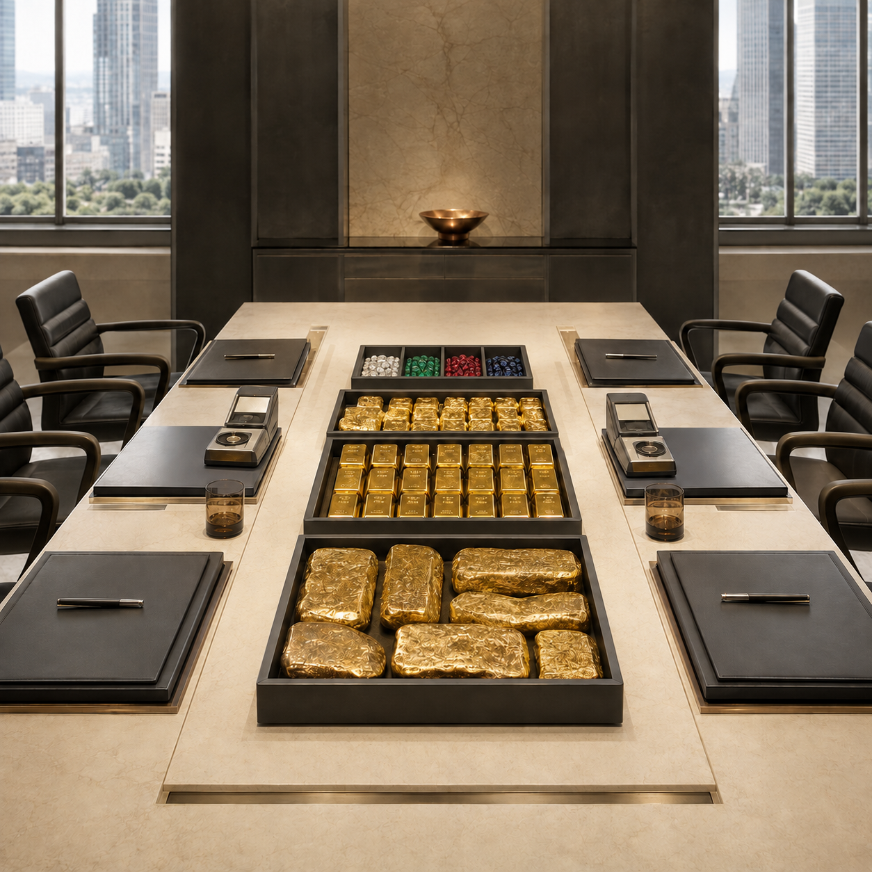 Large-volume gold and precious stones trading